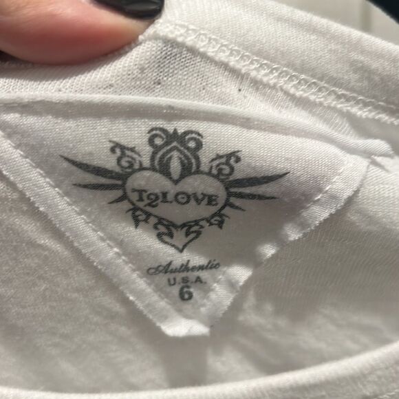 T2 Love Girls White/Black Lightweight Sweatshirt, Size 6 - Picture 9 of 10